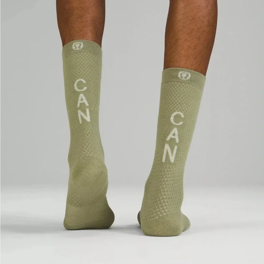 🆕🇨🇦 Lululemon Team Canada Olympic Daily Stride Crew Boot Sock Rosemary Green